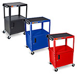 Luxor Adjustable Height Steel A/V Cart/Cabinet - AVJ42C (3 Colors Available) ES7448