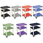 Luxor 34" AV Cart - 3 Shelves - Electric - Putty Leg (7 Colors Available) ES7470