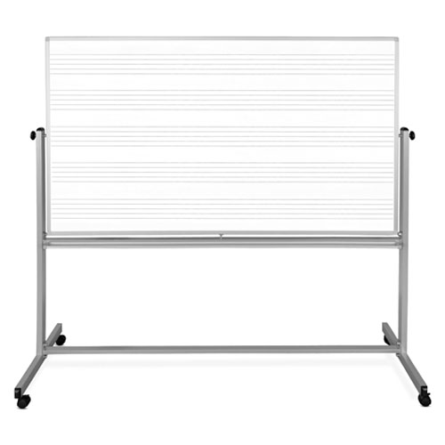  Luxor 72&quot;W x 48&quot;H Mobile Music Whiteboard/Whiteboard - MB7248MW