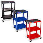 Luxor Adjustable-Height Steel AV Cart - AVJ42 (3 Colors Available) ET10444