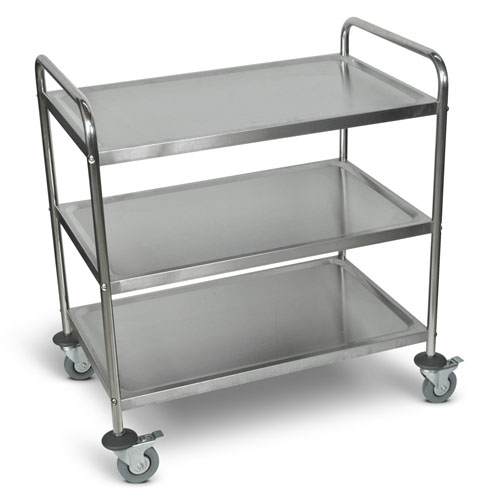  Luxor 37&quot;H Large Stainless Steel Cart - 3 Shelves - ST-3