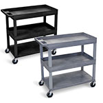Luxor 32" x 18" Cart - Two Tub/One Flat Shelves - EC112 (2 Colors Available) ET10466
