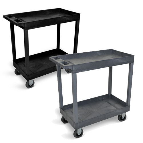  Luxor 32" x 18" Cart - Two Tub Shelf with 5" Casters (2 Colors Available)