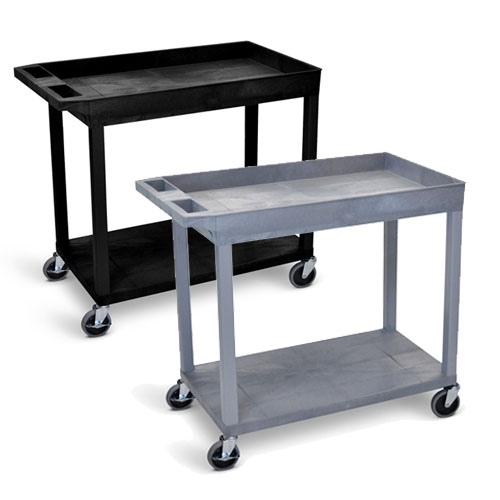  Luxor 32" x 18" Cart - One Tub/One Flat Shelf (2 Colors Available)