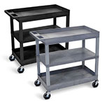 Luxor 32" x 18" Cart - Two Tub/One Flat Shelves - EC121 (2 Colors Available) ET10472