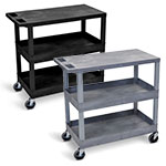 Luxor 32" x 18" Cart - Two Tub/One Flat Shelves - EC211 (2 Colors Available) ET10477