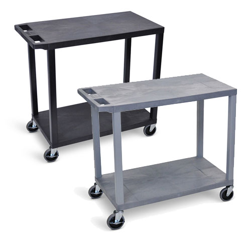  Luxor 32" x 18" Cart - Two Flat Shelves - EC22 (2 Colors Available)