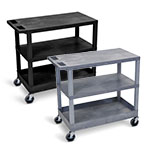 Luxor 32" x 18" Cart - Two Flat/One Tub Shelves - EC221 (2 Colors Available) ET10497