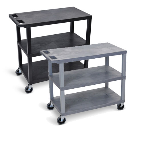  Luxor 32" x 18" Cart - Three Flat Shelves - EC222 (2 Colors Available)