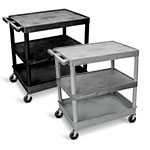Luxor Large Flat Shelf Cart - Three Shelves - TC222 (2 Colors Available) ET10518