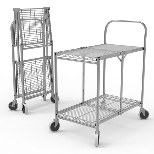  Luxor Two-Shelf Collapsible Wire Utility Cart - WSCC-2