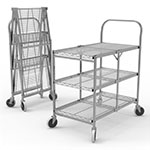 Luxor Three-Shelf Collapsible Wire Utility Cart - WSCC-3 ET10525