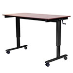 Luxor 48" Crank Adjustable Stand Up Desk - Dark Walnut Top, Black Base - STANDCF48-BK/DW ET10704