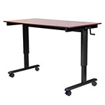 Luxor 60" High Speed Crank Adjustable Stand Up Desk - Dark Walnut Top, Black Base - STANDCF60-BK/DW ET10705