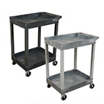 Luxor 24" x 18" Plastic Utility Tub Cart - Two Shelf (2 Colors Available) ET10713