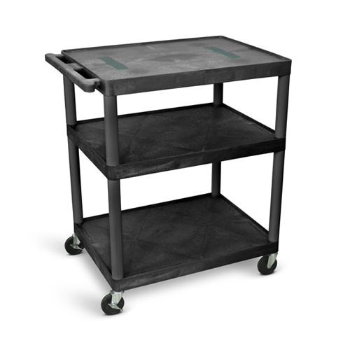  Luxor 40&quot;H AV Cart - Three Shelves - Black - LE40-B