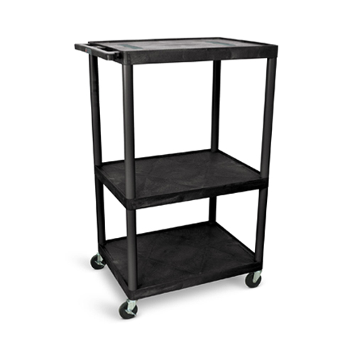  Luxor 54&quot;H AV Cart - Three Shelves - Black - LE54-B