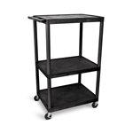 Luxor 54"H AV Cart - Three Shelves - Black - LE54-B ET10867