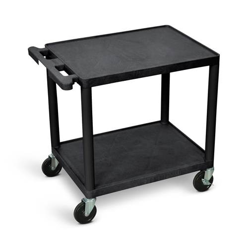  Luxor 26&quot;H AV Cart - Two Shelves - Black - LP26-B