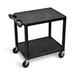Luxor 26"H AV Cart - Two Shelves - Black - LP26-B ET10871