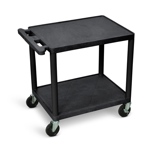  Luxor 26&quot;H AV Cart - Two Shelves - Electric - Black - LP26E-B