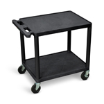 Luxor 26"H AV Cart - Two Shelves - Electric - Black - LP26E-B ET10874