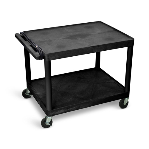  Luxor 27"H AV Cart - Two Shelves - Electric - Black - LP27E-B