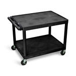 Luxor 27"H AV Cart - Two Shelves - Electric - Black - LP27E-B ET10886