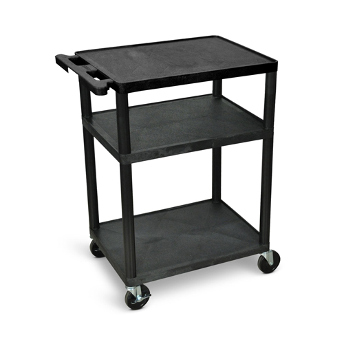  Luxor 34"H AV Cart - Three Shelves - Black - LP34-B