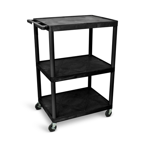  Luxor 48"H AV Cart - Three Shelves - Black - LP48-B