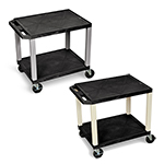 Luxor 26"H AV Cart - Two Shelves - Black Shelves (2 Colors Available) ET10947