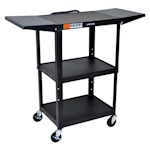 Luxor Adjustable-Height Steel Utility Cart - Drop Leaf Shelves - (2 Colors Available) ET16902