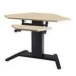 Mayline E Series 42" x 30" Corner Dual Surface with Data Center Height Adjustable Desk - Speckled Gray Matrix Top - 650W ES6606