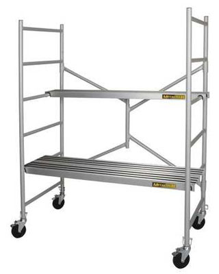 Metaltech 4 Foot High Portable Basic Mini Mobile Scaffolding With Locking Wheels for sale online 