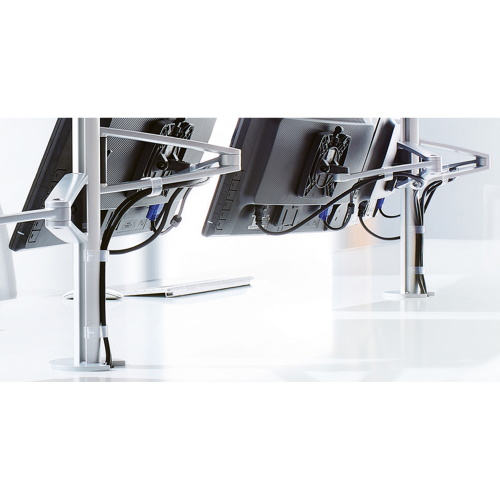 Photograph of Novus MY Twin Arm Dual Monitor Arm - Screw, Silver - 910+2249+000