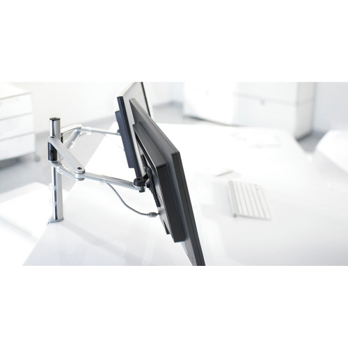 Photograph of Novus MY Twin Arm Dual Monitor Arm - Screw, Silver - 910+2249+000