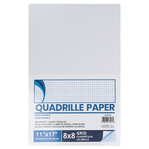  Pacific Arc 11&quot; x 17&quot; Quadrille Paper with 8 x 8 Grid - 1430-9