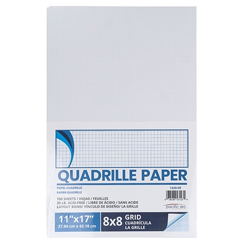  Pacific Arc 11" x 17" Quadrille Paper with 8 x 8 Grid - 1430-9