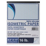 Pacific Arc Vellum Isometric Paper 11 x 17 - 50 Sheet Pad (116VIS-1117P) ET13602