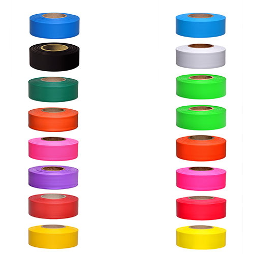 Presco Taffeta Flagging Tape, 1-3/16 in x 300 ft, Flourescent Pink - 12 CA (764-Tfp)