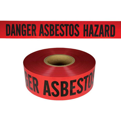Presco Standard Red 2 mil DANGER ASBESTOS HAZARD Barricade Tape 3 x 1000 - B3102R4180 (Case of 8 Rolls)