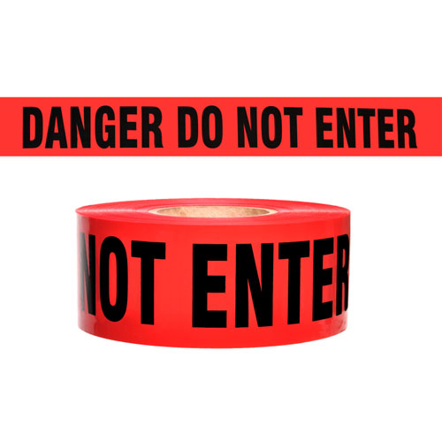 Presco Standard Red 2 mil DANGER DO NOT ENTER Barricade Tape 3 x 1000 - B3102R10 (Case of 8 Rolls)