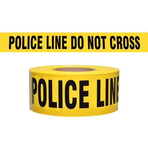  Presco Standard Yellow 2 mil POLICE LINE DO NOT CROSS Barricade Tape 3&quot; x 1000&#39; - B3102Y11 (Case of 8 Rolls)