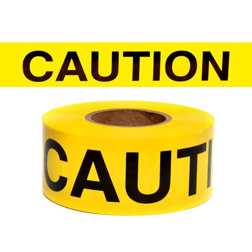  Presco Standard Yellow 2 mil CAUTION Barricade Tape 3" x 1000' - B3102Y16 (Case of 8 Rolls)