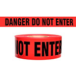 Presco Standard Red 2.5 mil DANGER DO NOT ENTER Barricade Tape 3" x 1000' - B31022R10 (Case of 8 Rolls) ES9810