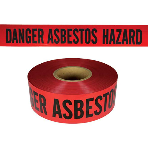  Presco Standard Red 3 mil DANGER ASBESTOS HAZARD Barricade Tape 3&quot; x 1000&#39; - B3103R4180 (Case of 8 Rolls)