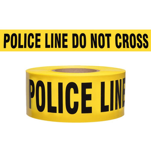  Presco Standard Yellow 3 mil POLICE LINE DO NOT CROSS Barricade Tape 3&quot; x 1000&#39; - B3103Y11 (Case of 8 Rolls)
