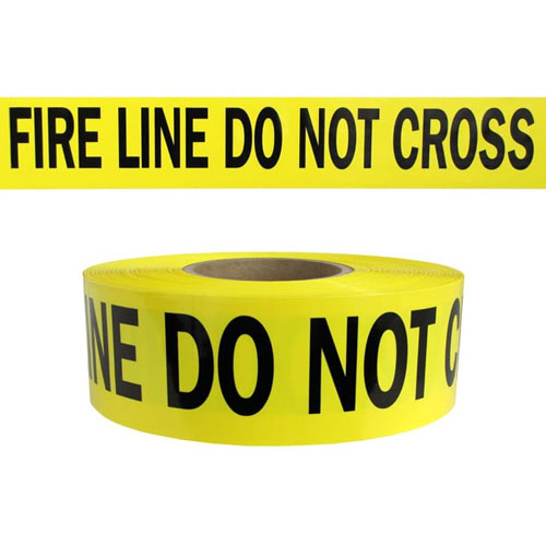  Presco Standard Yellow 3 mil FIRE LINE DO NOT CROSS Barricade Tape 3&quot; x 1000&#39; - B3103Y15 (Case of 8 Rolls)