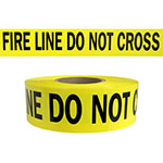 Presco Standard Yellow 3 mil FIRE LINE DO NOT CROSS Barricade Tape 3" x 1000' - B3103Y15 (Case of 8 Rolls) ES9824