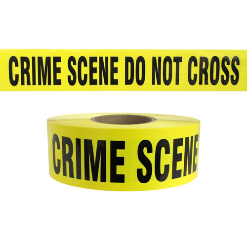  Presco Standard Yellow 3 mil CRIME SCENE DO NOT CROSS Barricade Tape 3&quot; x 1000&#39; - B3103Y49 (Case of 8 Rolls)